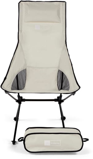 Chaise de camping haute Taupe Aluminium