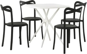 Gartenmöbel Set Kunststoff weiss / schwarz 4-Sitzer SERSALE / CAMOGLI