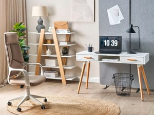 Set di mobili da ufficio legno chiaro e bianco ESCALANTE/FRISCO
