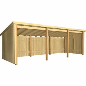 Nordic Multi Abri de jardin 3 modules 635x218x167/218 cm Set 1 non traité