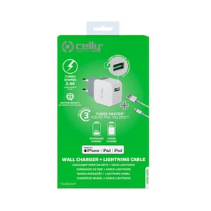 USB-A Wall Charger with USB-A to Lightning Cable 12W