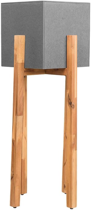 Cache-pot gris avec support en bois 30 x 30 x 95 cm DRIMOS