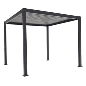 Alu/Stahl-Pergola, schwarz 300x300x240cm