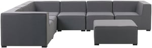 Lounge Set Polsterbezug grau 7-Sitzer rechtsseitig AREZZO