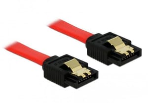 Câble SATA3 rouge, clip, 10 cm