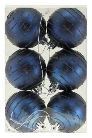 Kugeln, 6 Stk., Ø6cm, blau