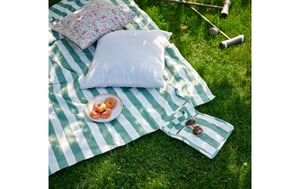Coperta da picnic a righe 130 x 170 cm, verde