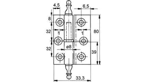 Cerniere per mobili FS, diametro rullo 8 mm