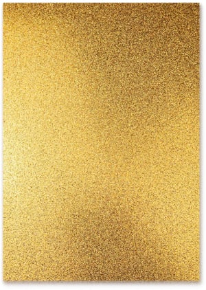 Cartoncino glitterato A4, 300 g/m², 10 fogli, oro