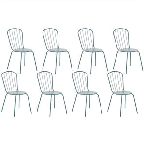 Set di 8 sedie da giardino in metallo blu chiaro CALVI