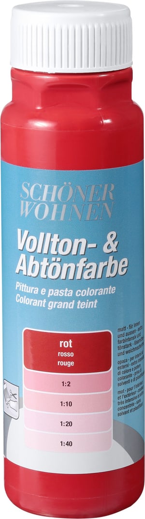 Vollton- und Abtönfarbe Rot 250 ml