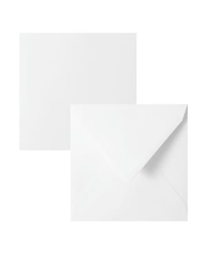 Carte+Envel.Carr 2X5P.Blanc