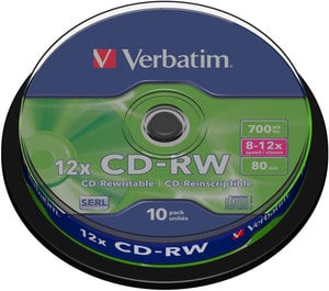 CD-RW 0.7 GB, broche (10 pièces)
