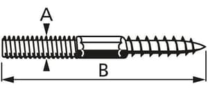 Vis double-filet M8x60mm