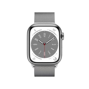 Watch Series 8 GPS + Cellular 41mm Silver Stainless Steel Case with Silver Milanese Loop