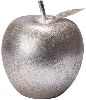 Présentoir Pomme 17 cm Poylresin, 17 x 14 cm, argent/or