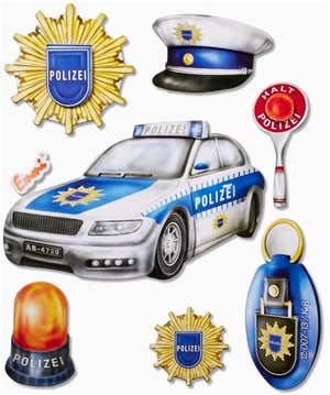 3D-Sticker Polizei 1 Blatt