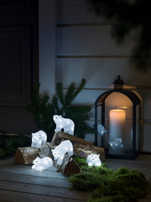 Lot de 5 ours polaires acrylique LED