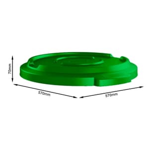 Rotho Pro Titan Deckel für Mülltonne 120l, Kunststoff (PP) BPA-frei, grün