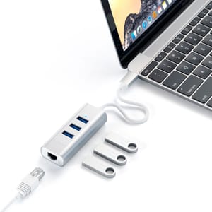USB-C 3-Port Hub + RJ-45 pour Mac