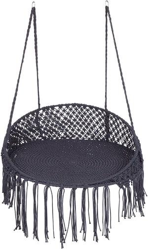 Chaise suspendue en coton noir BUNYAN