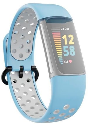 Bracelet sport pour Fitbit Charge 5, Bleu clair/Gris