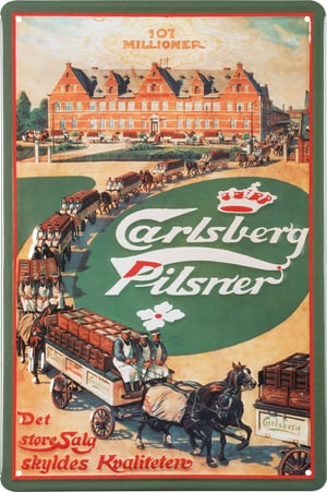 Signe de tôle publicitaire Carlsberg Transport