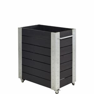 Fioriera cubica 87x50x95cm con ruote nera