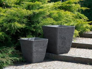 Set di 2 vasi grigio 39 x 39 x 43 cm DELOS