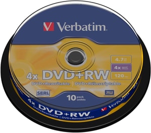 DVD+RW 4,7 GB, fuso (10 pezzi)