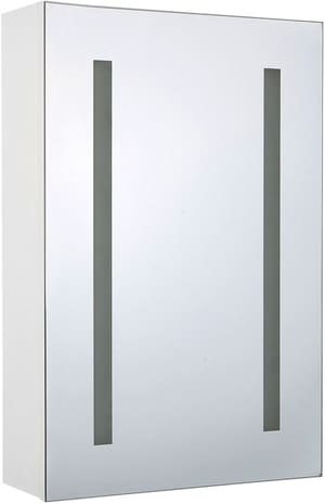 Bad Spiegelschrank weiss / silber mit LED-Beleuchtung 40 x 60 cm CAMERON