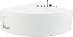 Whirlpool Badewanne weiß Eckmodell mit LED 165 x 148 cm PELICAN