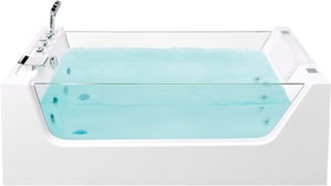 Whirlpool Badewanne weiss freistehend rechteckig 170 x 80 cm OYON