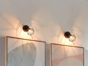 Set di 2 lampade da muro in metallo nero ERMA