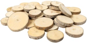 Holzscheiben, Astscheiben aus Naturholz zum Basteln und Verzieren, Braun, ca. ø 3-6 x 0.8 cm, 200 g