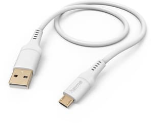 Flexible, USB-A - Micro-USB, 1,5 m, Silikon, Weiß