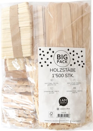 Bâtonnets en bois Big Pack, 1500 pcs.