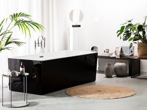 Badewanne freistehend schwarz rechteckig 170 x 81 cm RIOS