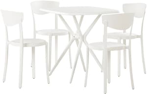 Salon de jardin table et 4 chaises blanc SERSALE/VIESTE