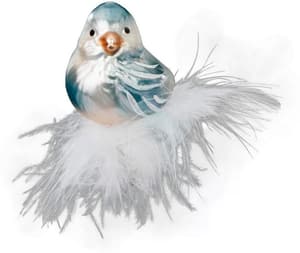 Boule de Noël ZartesZwitschern,Oiseau Verre, H : 7 cm, fait main