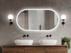 Badspiegel mit LED-Beleuchtung oval 120 x 60 cm CHATEAUROUX