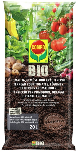 BIO Terreau pour tomates, légumes et herbes aromatiques, 20 l