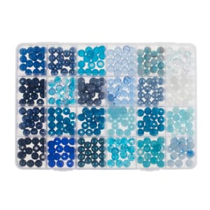 Kit perline di vetro blu assortito