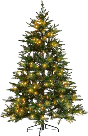 Künstlicher Weihnachtsbaum mit LED Beleuchtung 180 cm grün FIDDLE