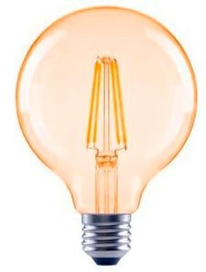 Filament LED, E27, 680lm remplace 52W, lampe globe, G95, ambre, blanc chaud