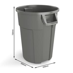 Rotho Pro Titan Mülltonne 120l ohne Deckel, Kunststoff (PP) BPA-frei, anthrazit