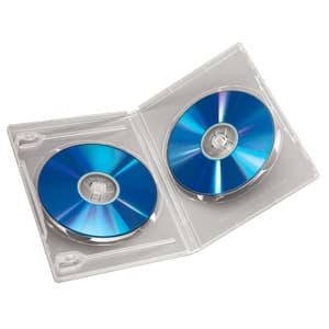 DVD doppia custodia standard, confezione da 5, trasparente