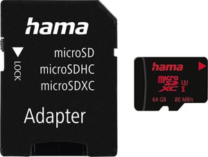 microSDXC 64GB UHS Speed C3 UHS-I 80MB / s + Adapter / Foto