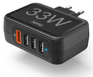 Chargeur rapide 4 ports, Qualcomm® 3.0, 4x USB-A, 33 W
