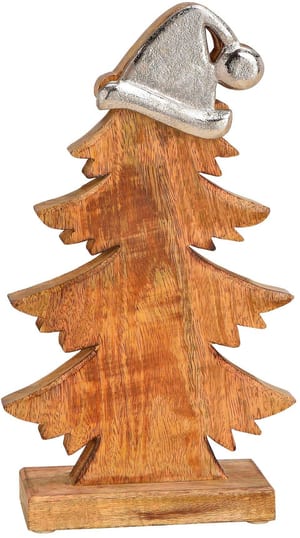 Weihnachtsfigur Tannenbaum Nature/Silber, 35 cm